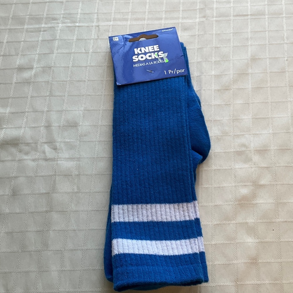 3 for $30 item - Blue and White Knee Socks